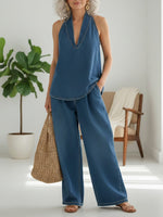 Women's Cozy Minimalist Two-piece Denim Set