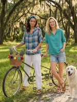 Linen V-Neck Short Sleeve Shirt