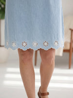 Casual Embroidered Denim Dress