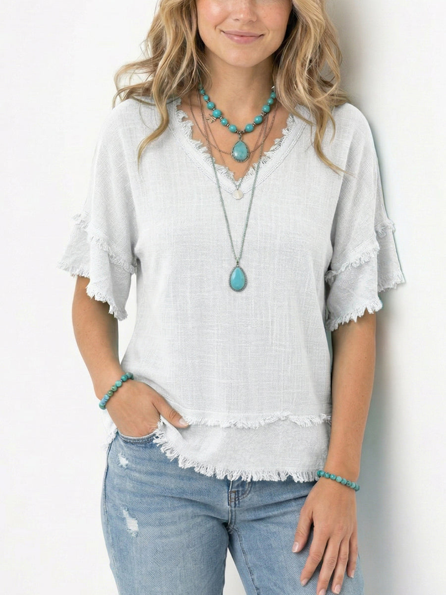 Mother’s Day Vintage Patchwork Cotton Linen Shirt – Soft, Relaxed & Timeless