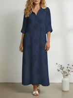 Women's Retro Ruffled Collar Floral A-line Dress