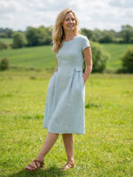 Linen Natural Summer V-Neck Dress