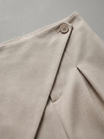 Women's Minimalist High-Waist Asymmetric Flowy Wide-Leg Trousers
