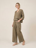 Women's Casual Denim Cotton Top And Pants Two-piece Set