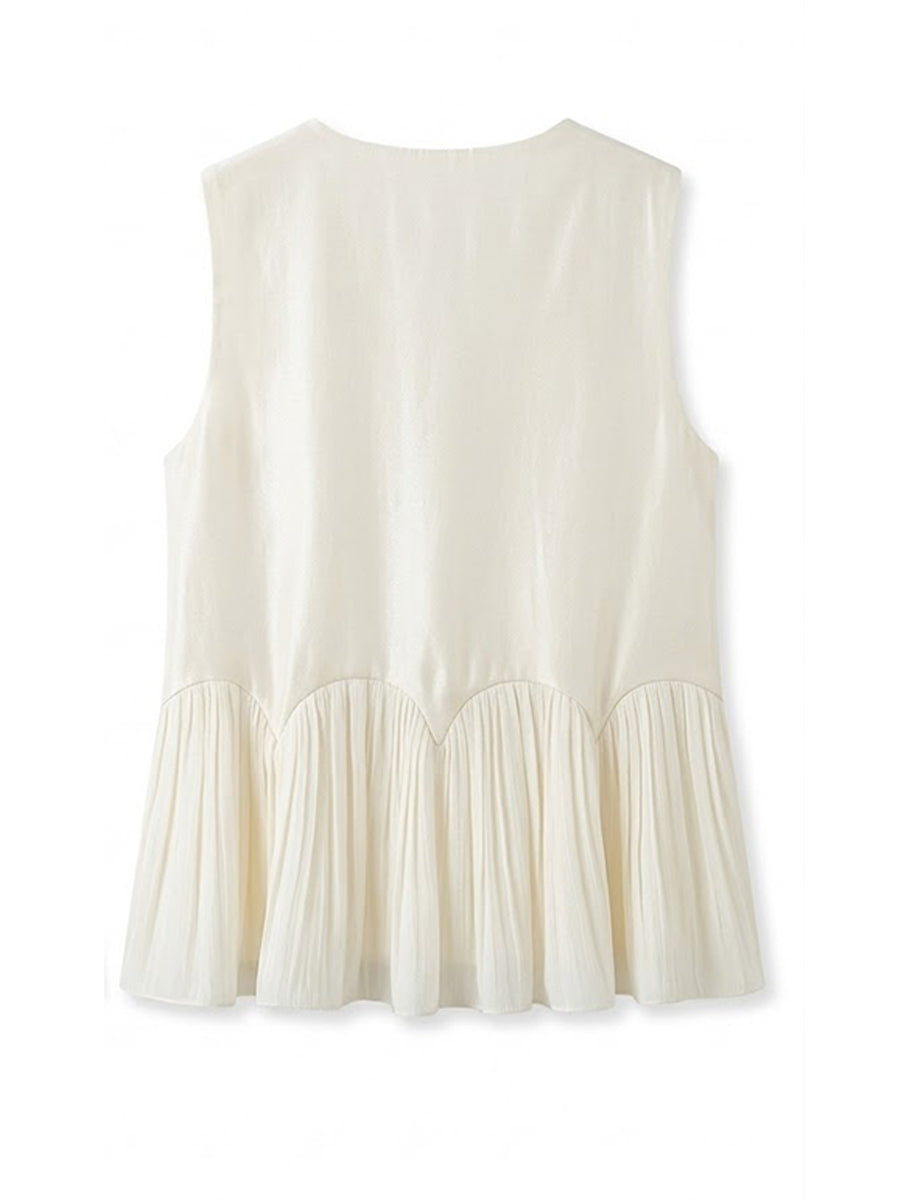 Stylish And Elegant Color-block Sleeveless Top
