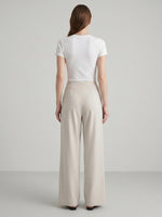Women's Minimalist High-Waist Asymmetric Flowy Wide-Leg Trousers