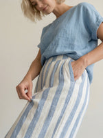 Cozy Loose-fit Striped Cotton-linen Two-piece Set