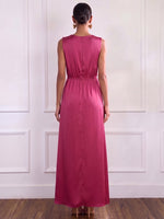 Stylish And Elegant Sleeveless Satin Dress