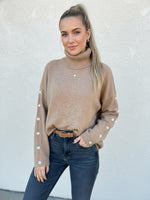 Casual High-Neck Button-Down Knit Sweater