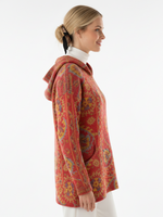 Women's Retro Ethnic Totem Art Print Casual Knitted Pocket Hooded Tunic Top