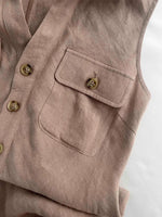 Casual Sleeveless 100% Linen Dress