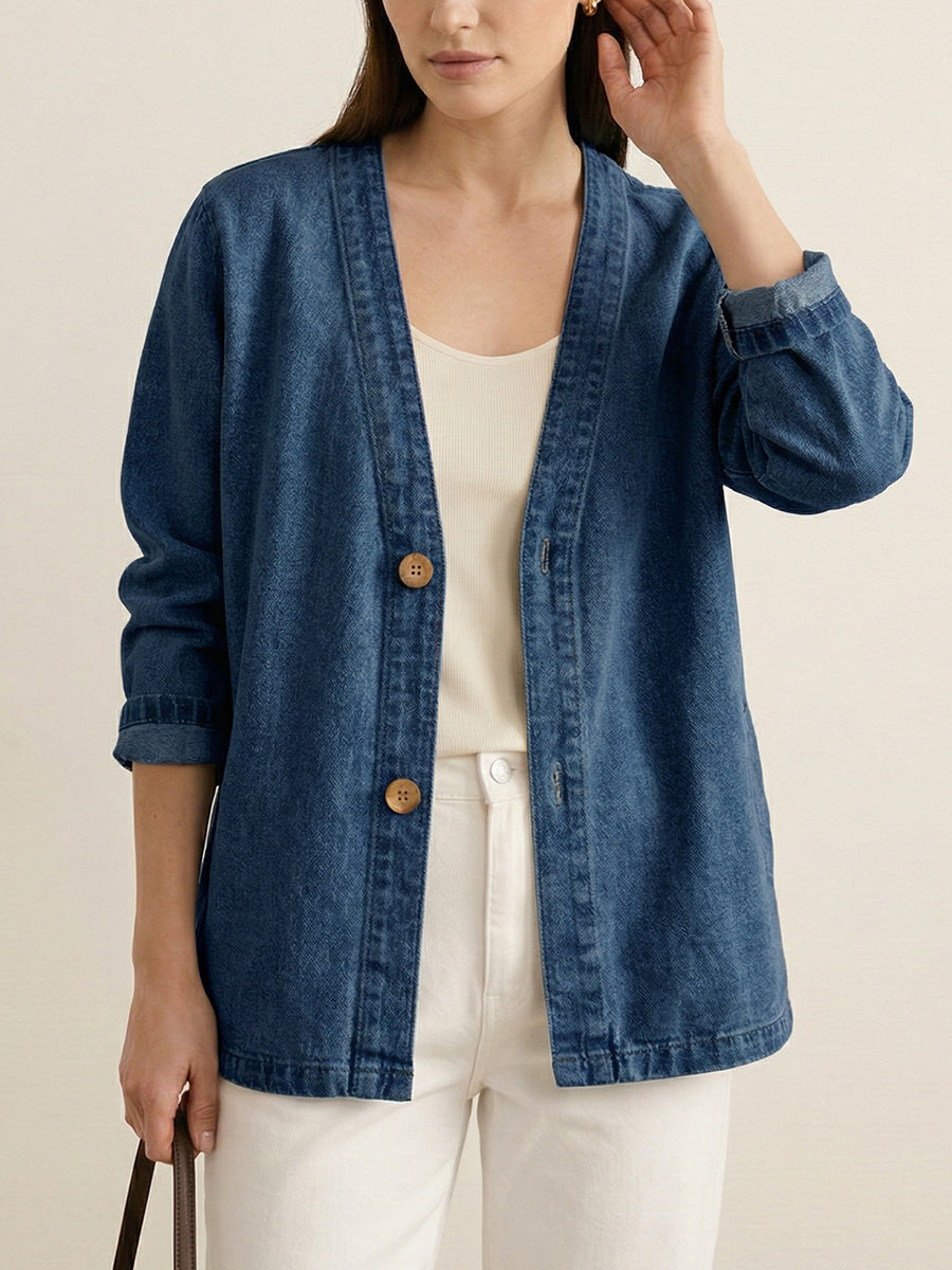 Women's Casual Denim Cardigan