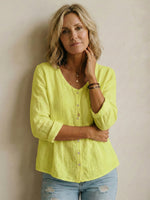 Women’s Lightweight Linen Blend V-Neck Shirt