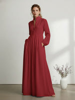 Women's Elegant Romantic Vacation Spring Maxi Dress Red Frock