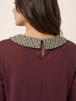 Cotton Plaid Peter Pan Collar Midi Dress CARLA