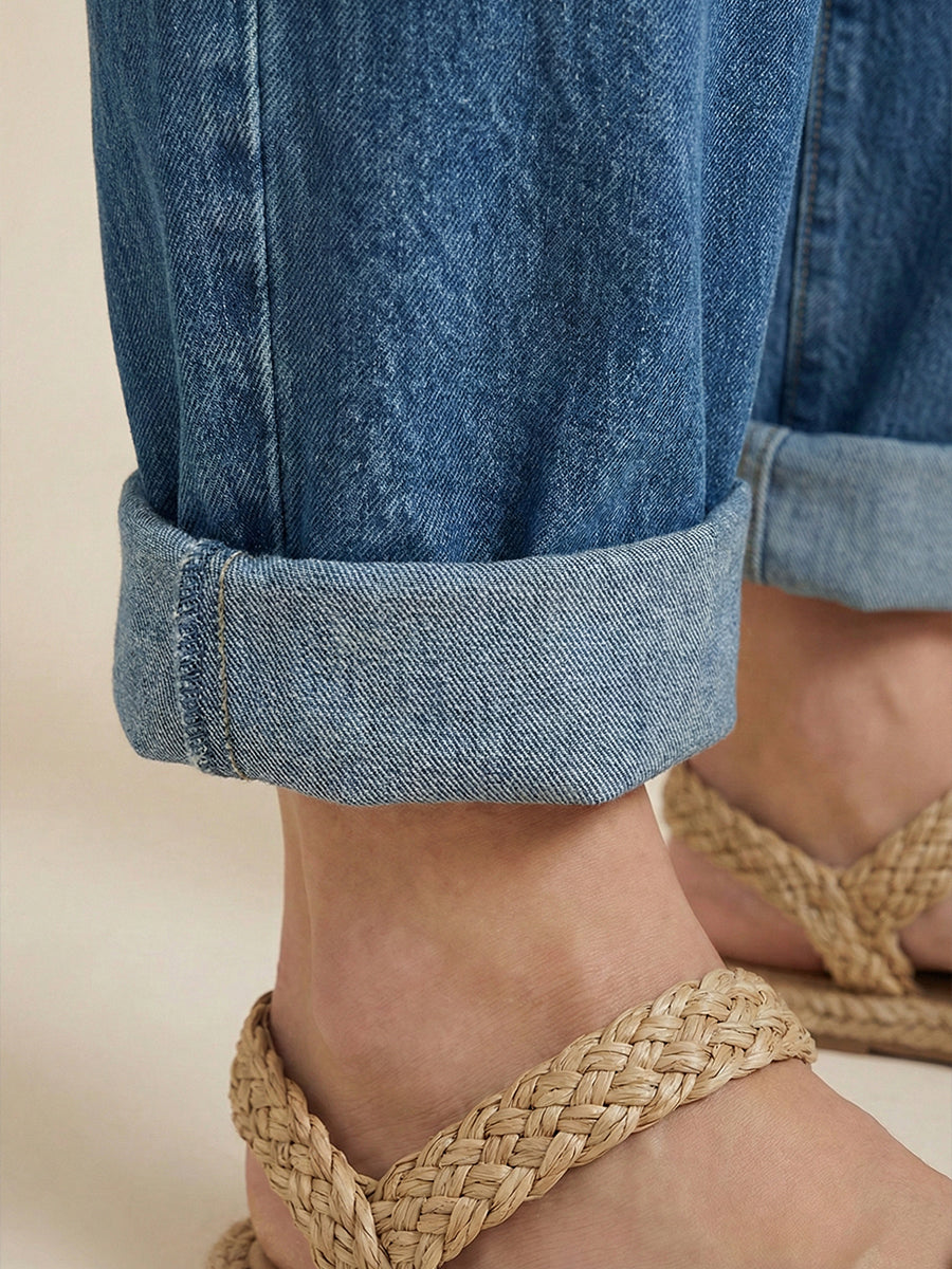 Women’s Casual Cotton Vest & Denim Jumpsuit