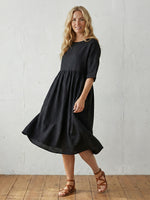 Linen A-Line Midi Dress