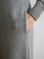 Single-button loose knit dress