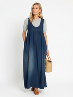 Women's Sleeveless Casual Loose Denim Vest Dress