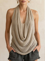 Womens Casual & Sexy Knitted Tank Top Two-piece Set