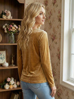 Luxe Velvet Cowl Neck Long Sleeve Top