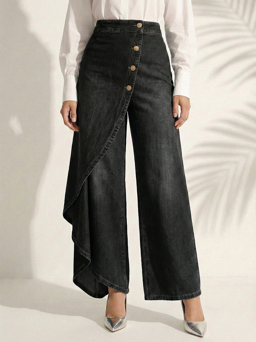Women’s High-Waisted Wide-Leg Denim Pants