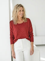 Christmas Round Neck Sparkling Knit Top