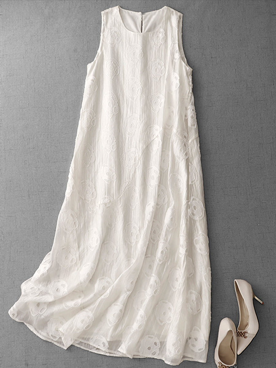 Cozy And Stylish Jacquard Sleeveless Dress
