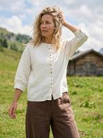 Linen Button-Front Drop Shoulder Shirt