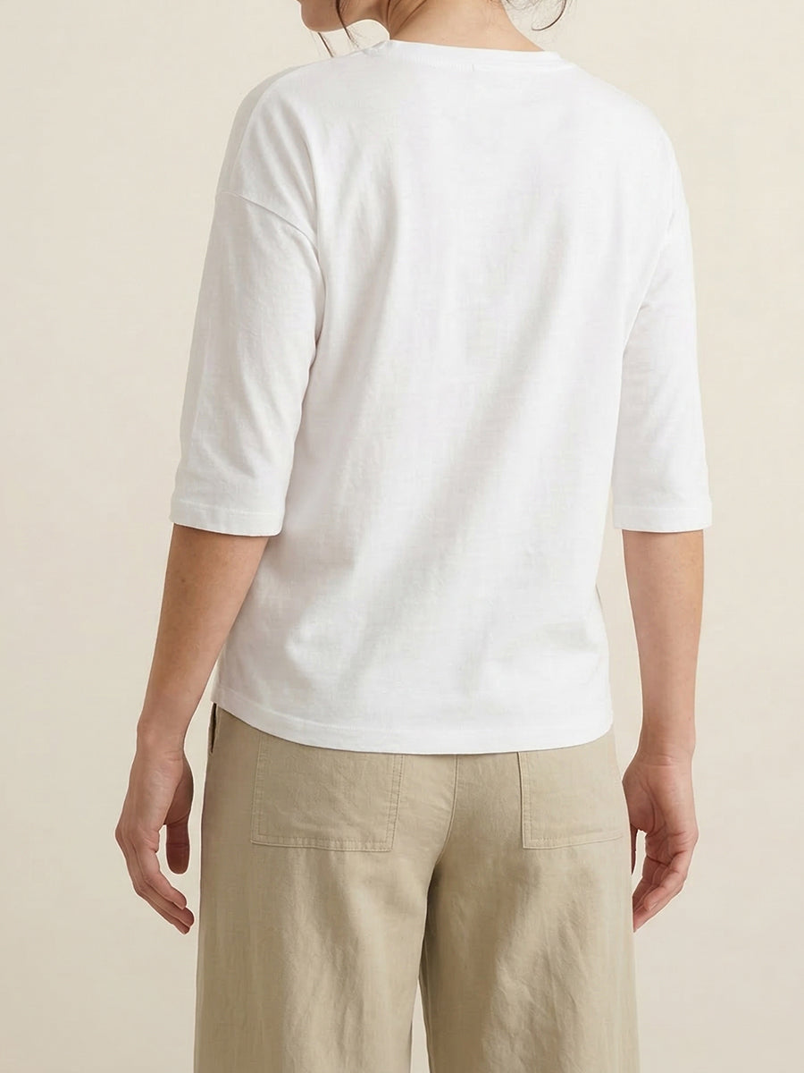 Classic Henley Collar 100% Cotton T-shirt