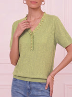Casual And Cozy Jacquard Knit Pullover With Pearl-embellished Collar