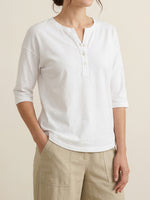 Classic Henley Collar 100% Cotton T-shirt