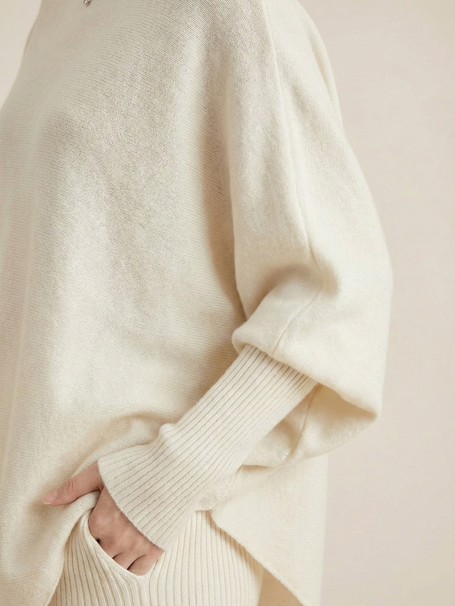 Women's Autumn/Winter Irregular Shawl Batwing Sleeve Loose Sweater
