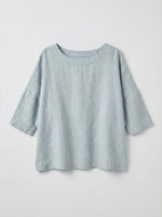 Linen Boatneck 3/4 Length Sleeve Top