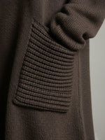 Women's Solid Color High-Neck Long-Sleeve Casual Loose Knit Dress