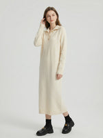 Spring Collared Button Loose Knit Sweater Dress