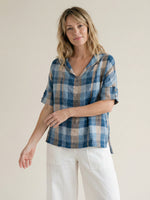 Linen V-Neck Short Sleeve Shirt
