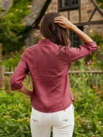 Linen Hand Button Fitted Jacket