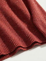 Women's Shiny Henley Neck Solid Color Sweater Top