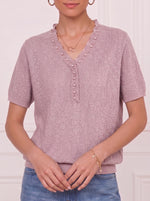 Casual And Cozy Jacquard Knit Pullover With Pearl-embellished Collar