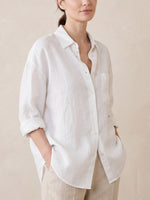 Women’s Minimalist Linen Blouse – Relaxed Fit Breathable Summer Shirt