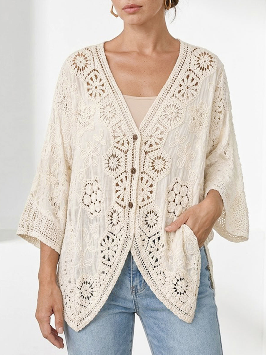 Lightweight Oversized Crochet Cardigan for Women Breathable Summer Sun Protection Layer
