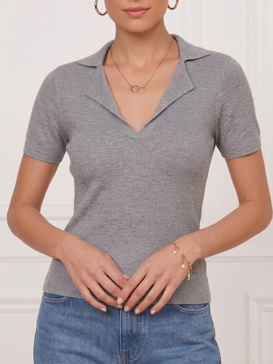 Cozy & Casual Collared Knit Top