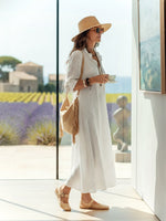 Women's Retro Ruffled Collar Floral A-line Dress