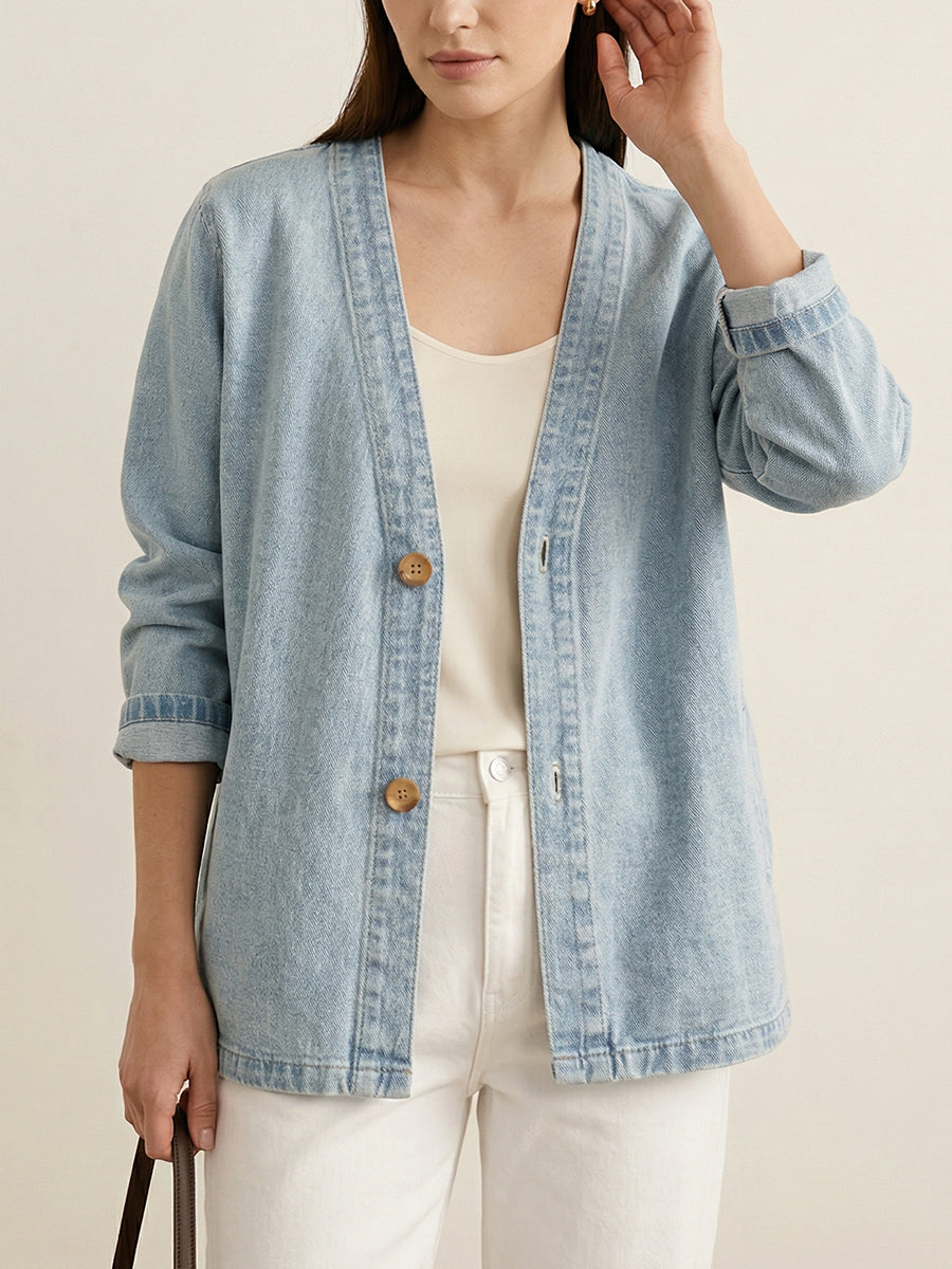 Women's Casual Denim Cardigan