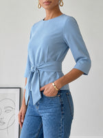 Womens Casual Tie-up Cotton T-shirt
