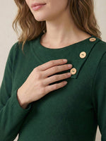 Wool Layered Neck Pleated Maxi Dress BILLIE