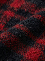 Women’s Loose Red & Black Plaid High-Collar Maxi Dresses