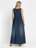 Women's Sleeveless Casual Loose Denim Vest Dress