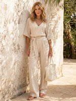 Women's Linen And Cotton Jumpsuit